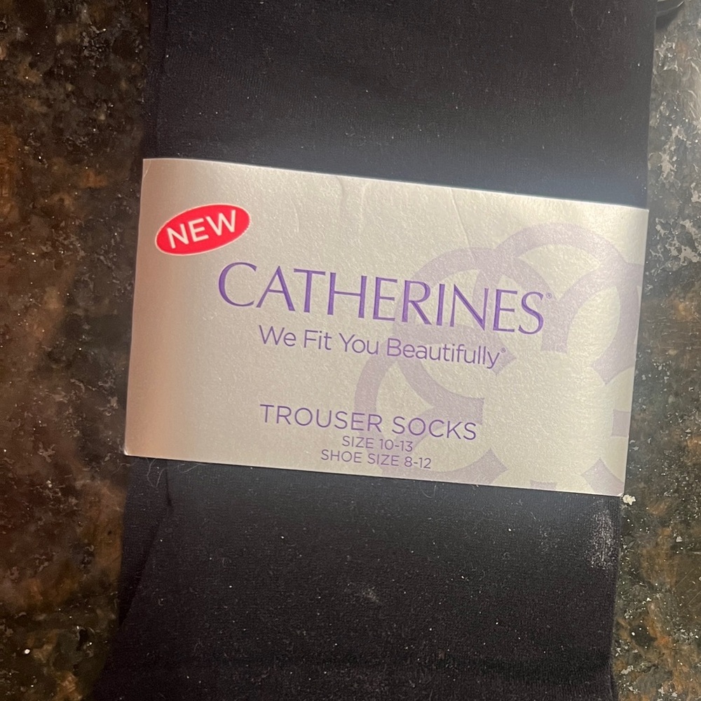 NWT Catherines Black Trouser Socks for Women Shoe Size 8-12!
